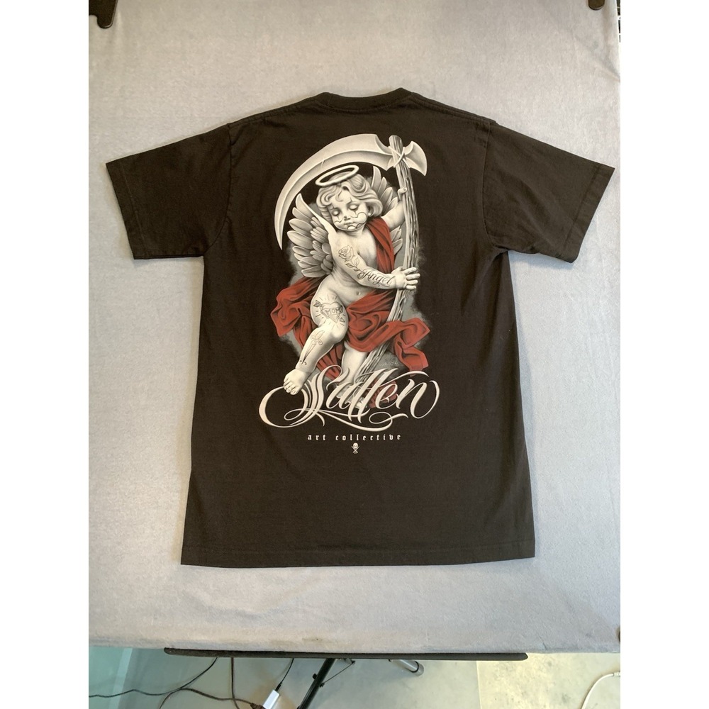 Sullen Art Collective T-Shirt Men's Size M Black Angel Baby Tattoo Graphic Tee - Picture 5 of 5